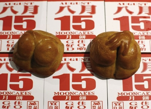 Buttock-shaped moon cakes sold ahead of the Mid-Autumn festival in Singapore