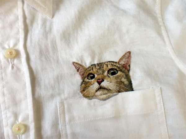 母愛限定！日本媽媽應兒子要求織了口袋裝貓咪的襯衫4