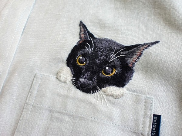 母愛限定！日本媽媽應兒子要求織了口袋裝貓咪的襯衫5