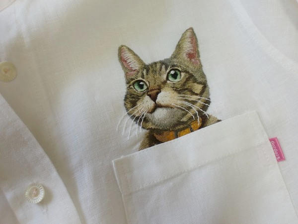 母愛限定！日本媽媽應兒子要求織了口袋裝貓咪的襯衫7