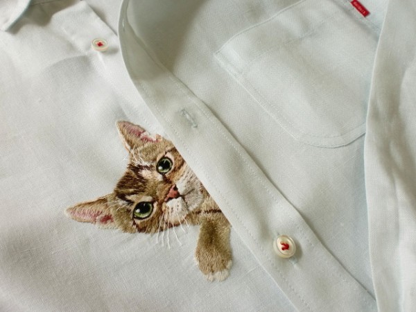 母愛限定！日本媽媽應兒子要求織了口袋裝貓咪的襯衫9